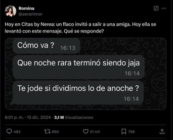 El primer mensaje que recibió