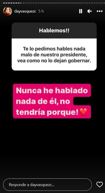 Day Vásquez señaló que no