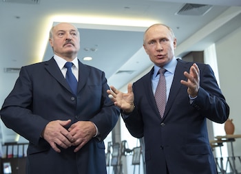 Alexander Lukashenko y Vladimir Putin,