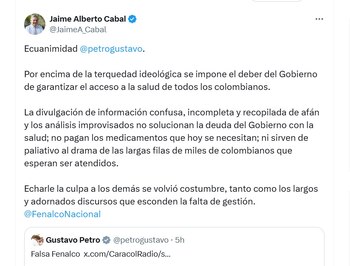 Jaime Cabal, presidente de Fenalco,