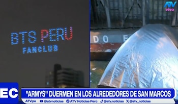 Con carpas, mantas y sillas: así esperan las ARMY los próximos conciertos de BTS en San Marcos. Captura: ATV Noticias.