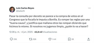 Con esta publicación, el exministro