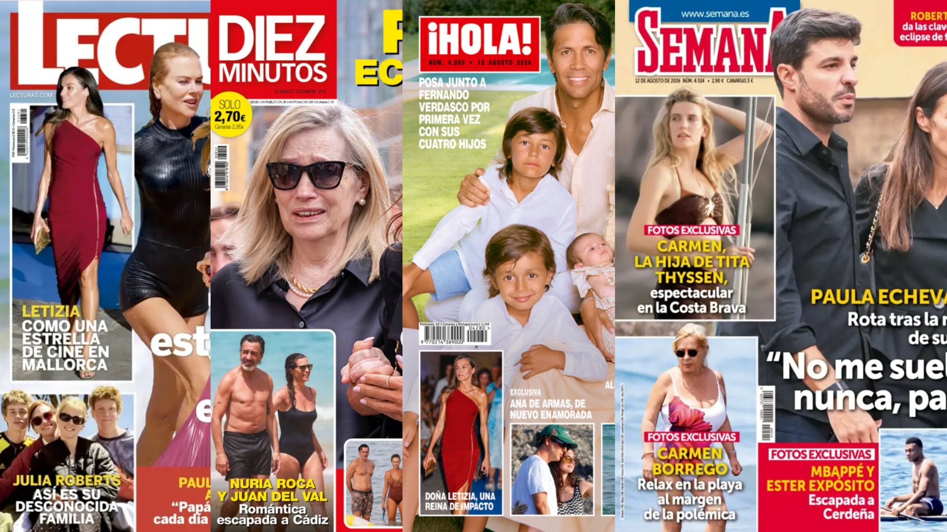 Las revistas del corazón esta semana: el dolor de Paula Echevarría y las sorprendentes imágenes de Carmen, la hija de Tita Cervera, en la playa