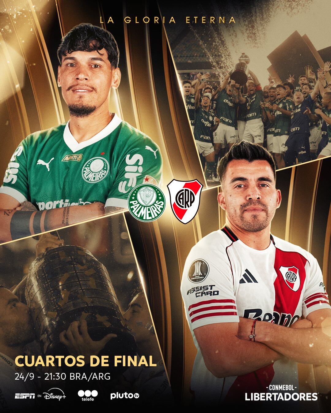 River Plate visitará a Palmeiras en Brasil por la definición de los cuartos de final de la Copa Libertadores 2025