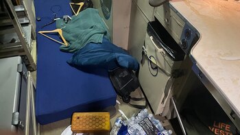 El interior del avión luego