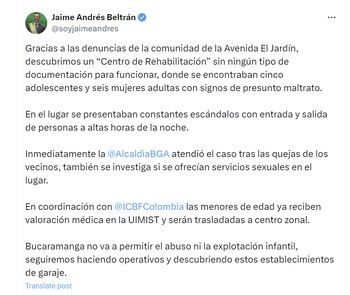 El alcalde de Bucaramanga, Jaime