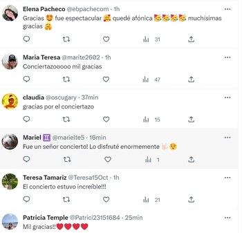 Comentarios del público que asistió