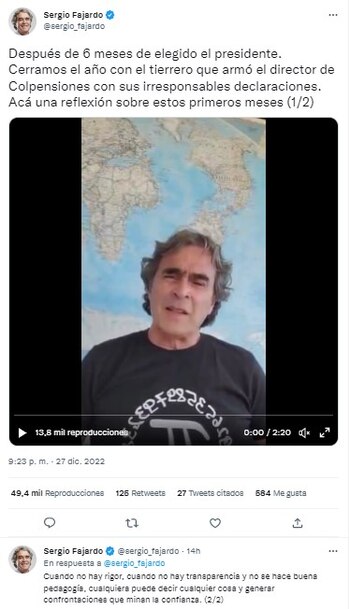 Sergio Fajardo da su balance