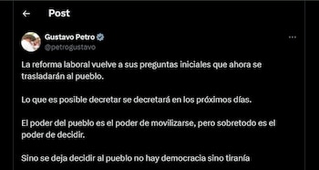 El presidente indicó que buscará