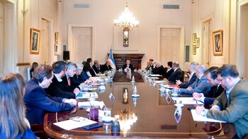 El elenco ministerial, con Alberto