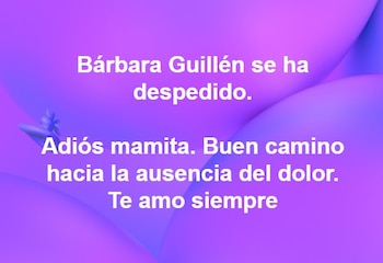 El mensaje de despedida de Francesca a Bárbara Guillén