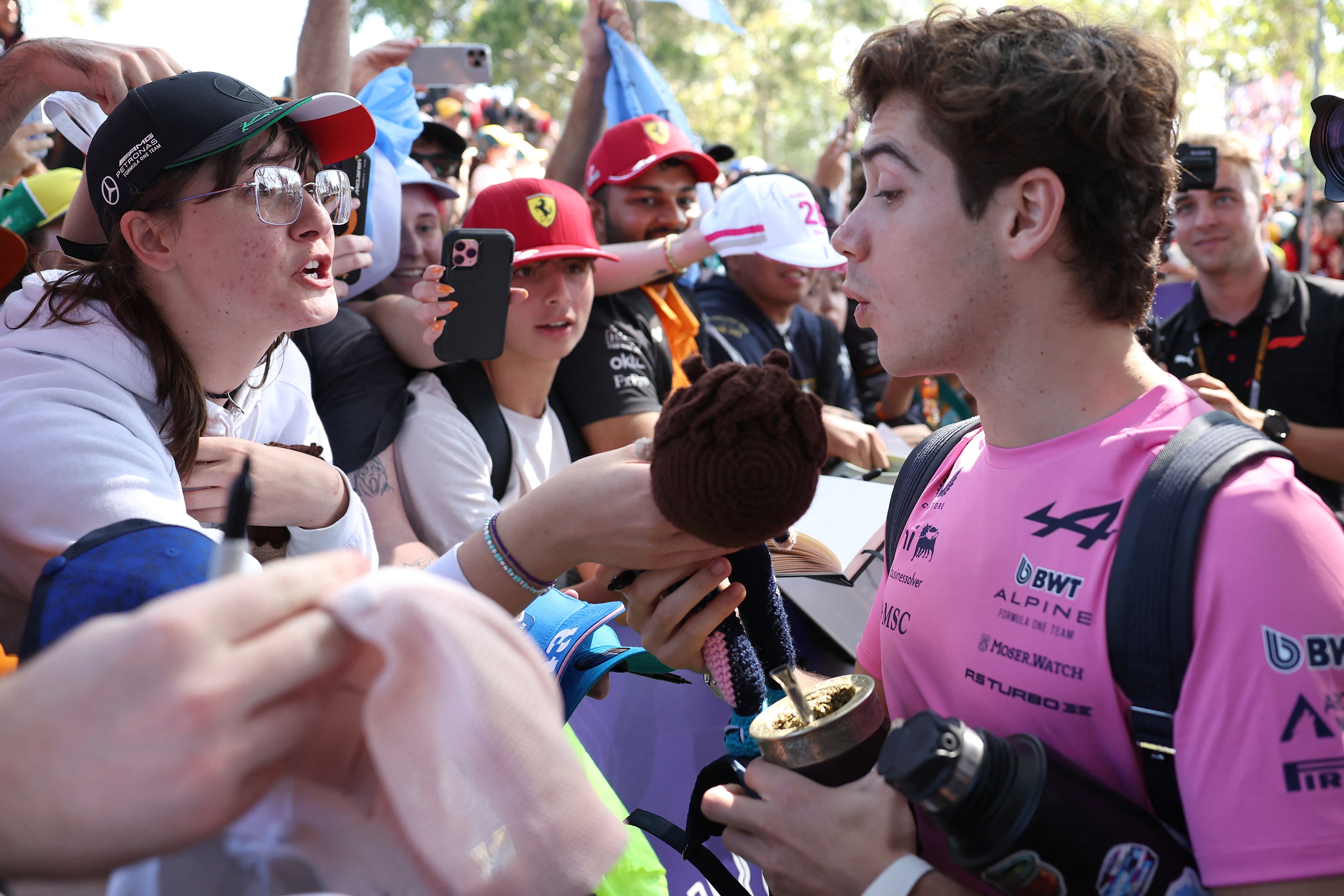 El encuentro de Franco con los fanáticos (Foto: Martin KEEP / AFP)