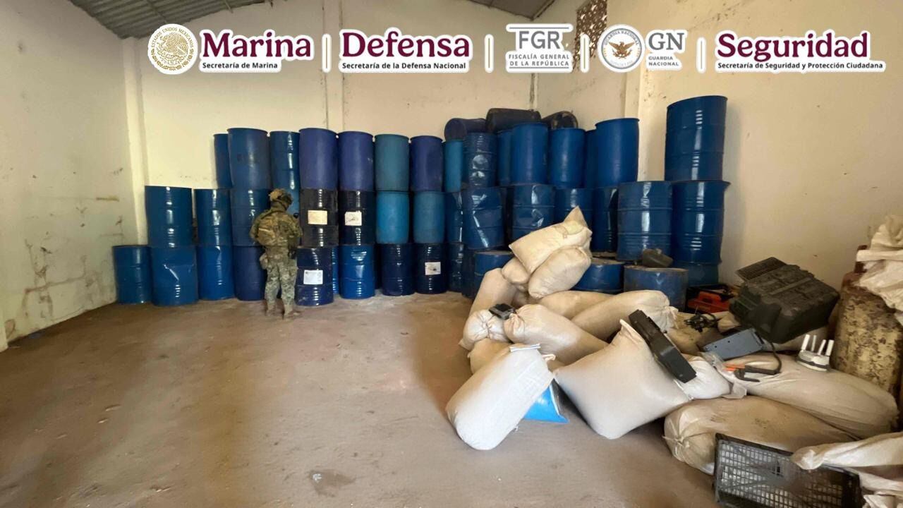Parte del decomiso en Petatlán. Foto: Marina