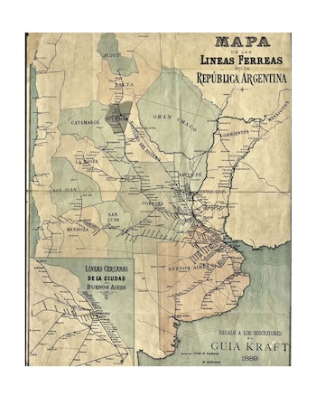 mapa histórico de la red ferroviaria del Ferrocarril Central Argentino