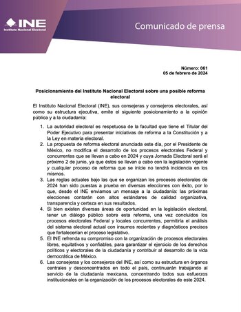 INE da contundente respuesta a