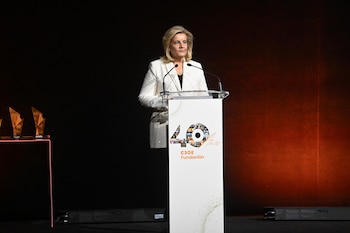 La Presidenta de la Fundación CEOE, Fátima Báñez, durante la celebración del 40º aniversario de la creación de la Fundación CEOE. (Europa Press)