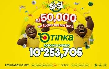 Resultados oficiales de La Tinka hoy 6 de mayo: números sorteados y cuánto se acumula. Captura: Web La Tinka.
