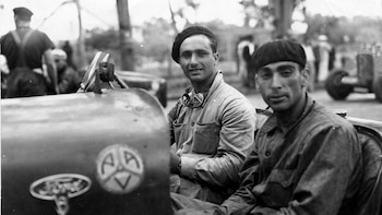 Un joven Fangio cuando combinaba