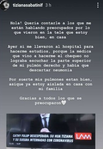 El comunicado de Tiziana Sabatini