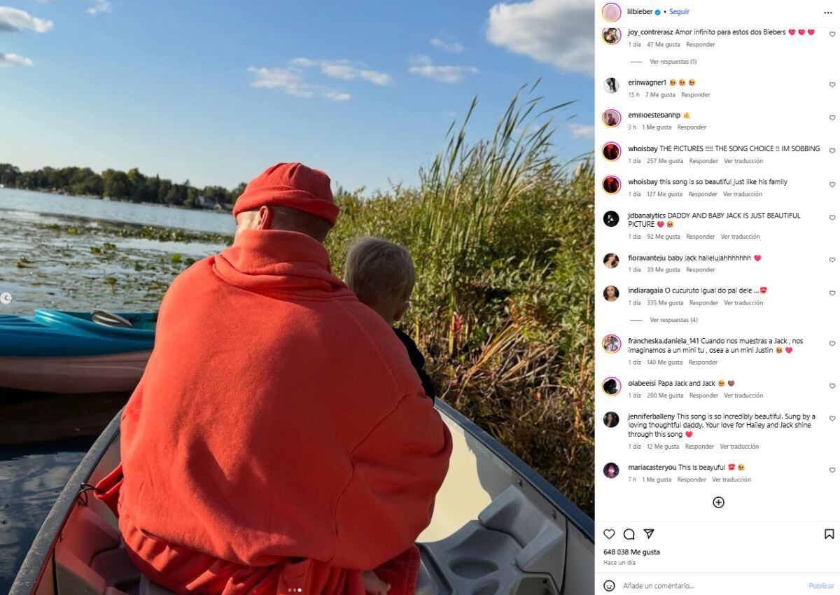 Bieber publicó fotografías junto a su hijo Jack Blues en el marco de la promoción de su nuevo álbum (Instagram/@lilbieber)