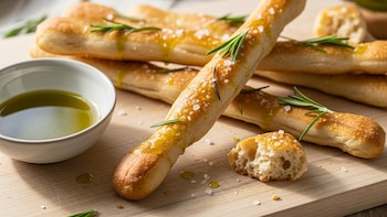 Receta de bastones de masa madre con aceite de oliva, rápida y fácil