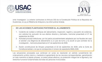 La Universidad de San Carlos de Guatemala impulsó recursos legales para anular los allanamientos del Ministerio Público en su sede central.