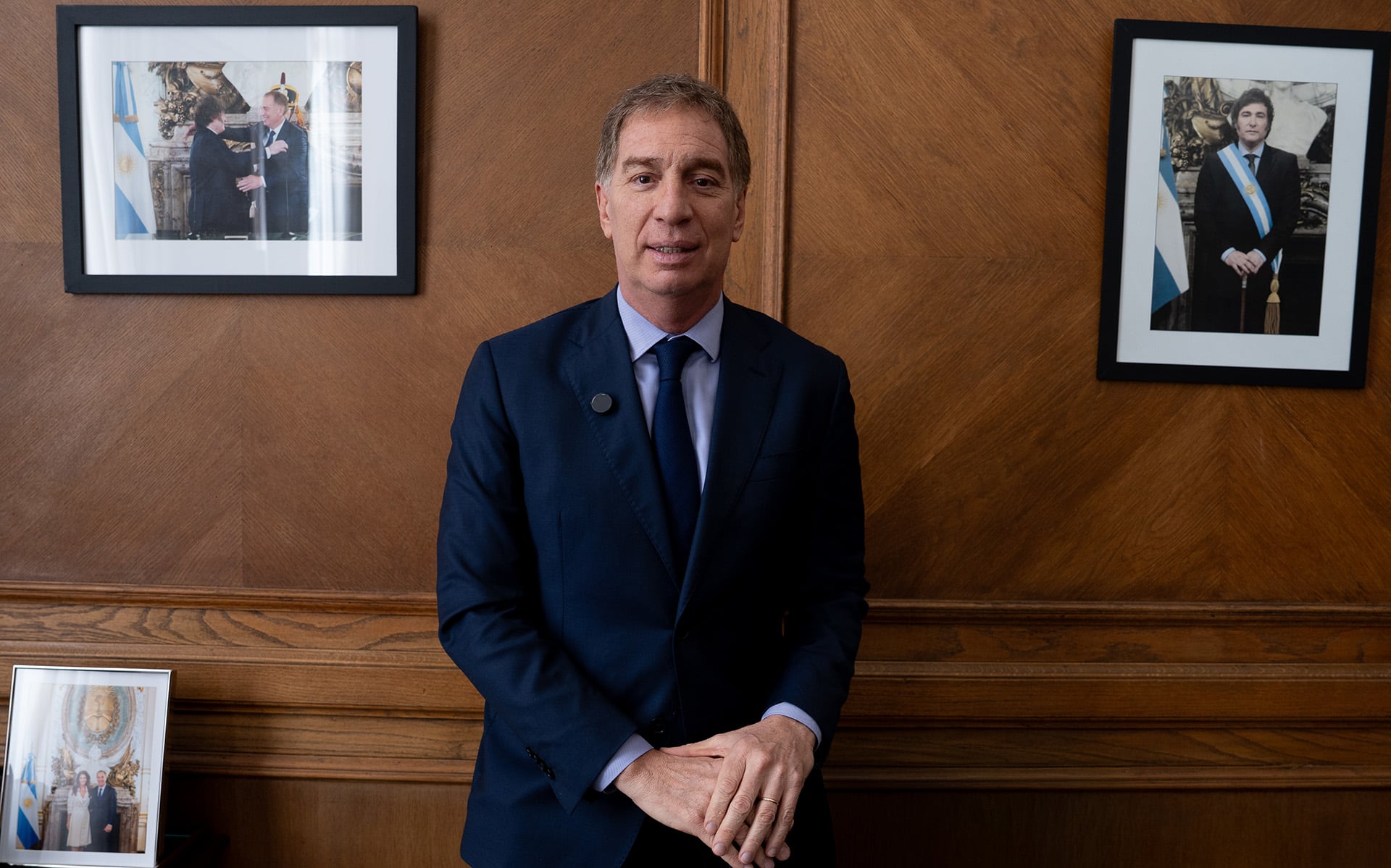 Diego Santilli, en su despacho de Casa Rosada, en la entrevista con Infobae