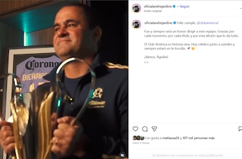 Así felicitó André Jardine al club América (IG/ @oficialandrejardine)