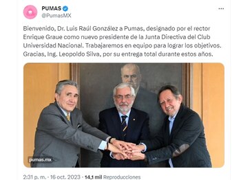 Luis Raúl González fue nombrado