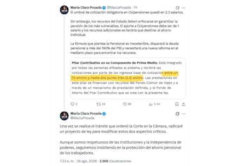 La congresista María Clara Posada aseguró que radicará un proyecto de ley para modificar aspectos críticos de la reforma pensional de Petro - crédito @MaclaPosada/X