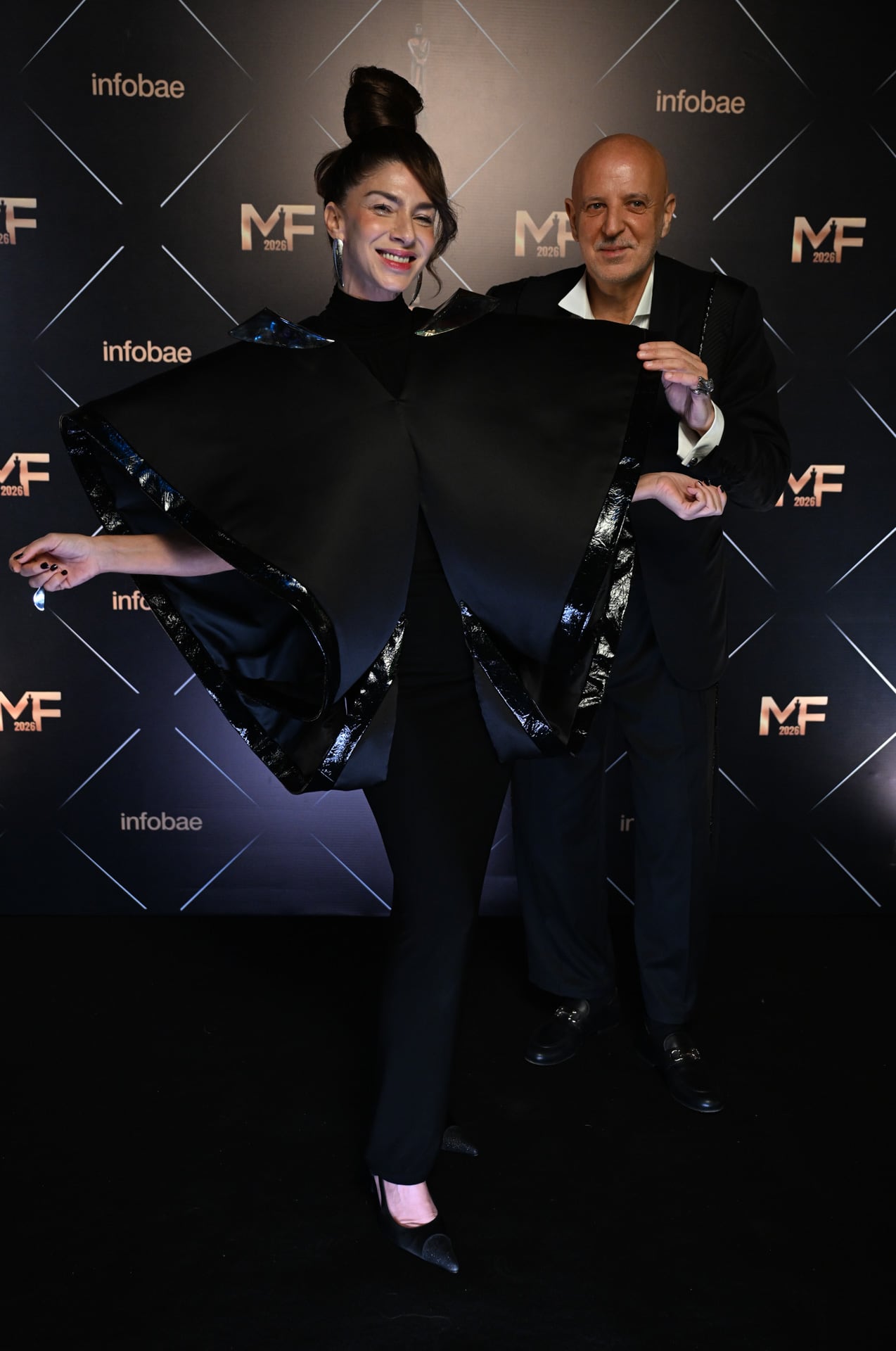 Romina Gaetani con Fabián Zitta, el creador de su atuendo (Jaime Olivos)