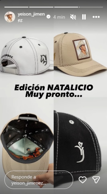 Se anunció el próximo lanzamiento de gorras conmemorativas por el natalicio de Yeison Jiménez - crédito @yeison_jimenez/Instagram
