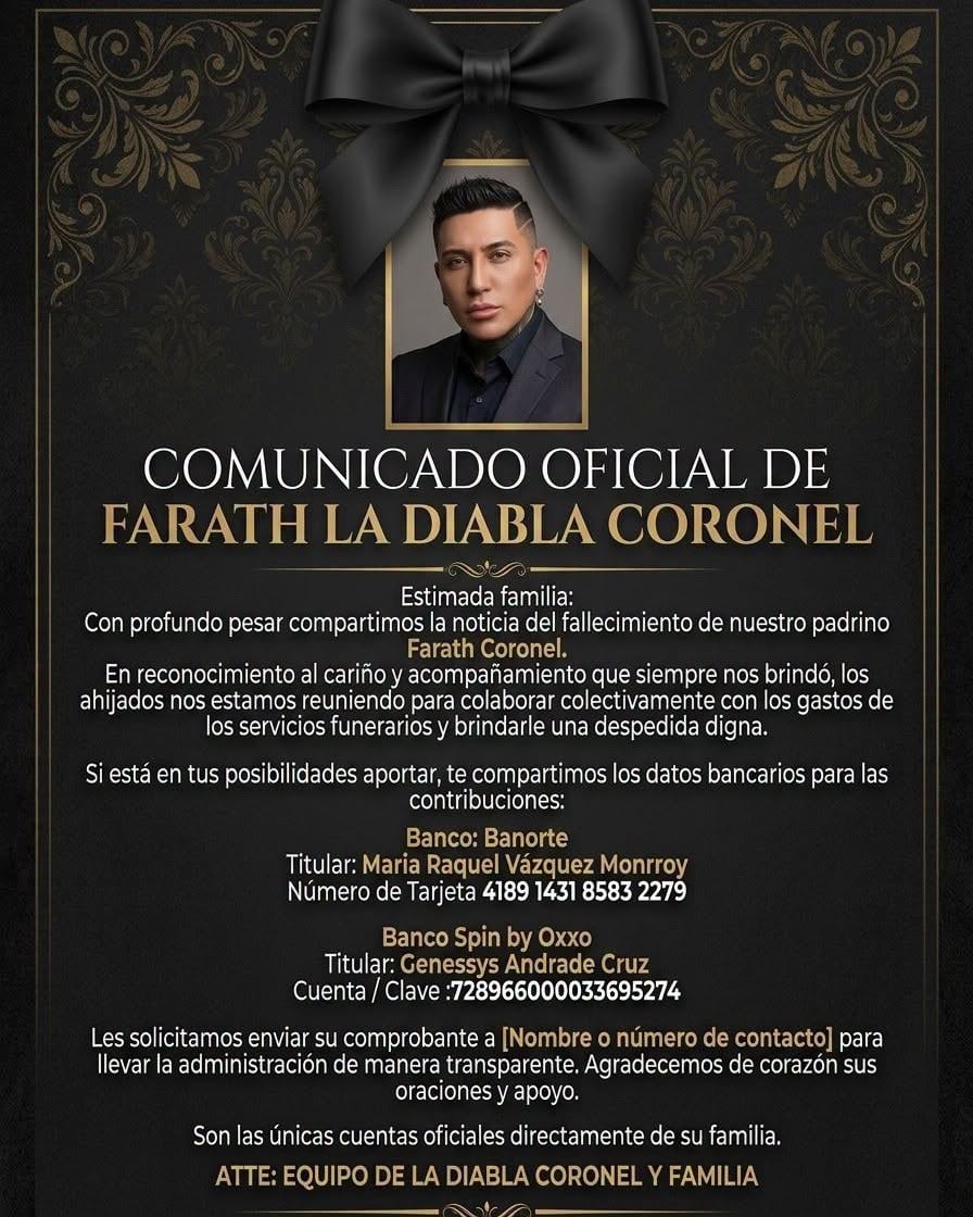 Comunicado difundido en la cuenta oficial