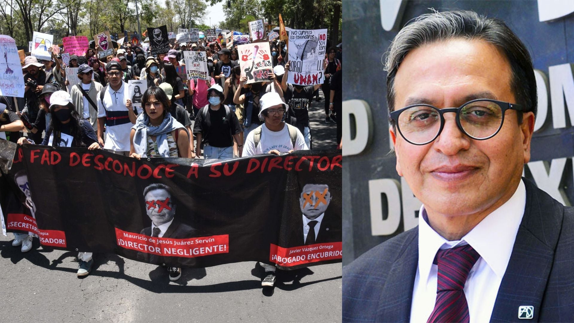 Alumnos de la Facultad de Artes y Diseño de la UNAM salieron a las calles del sur de la Ciudad de México tras la designación de Mauricio de Jesús Juárez Servín para un nuevo periodo al frente del plantel, al que acusan de negligencia ante denuncias de acoso y manejo irregular del presupuesto. (CUARTOSCURO / Gaceta UNAM)