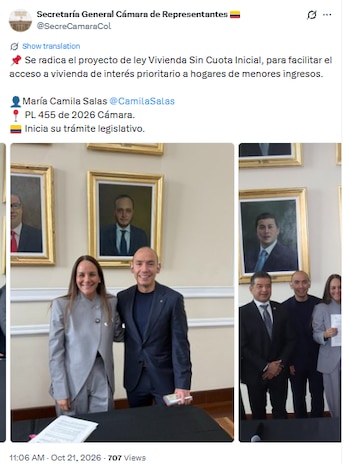 El proyecto fue impulsado por la congresista María Camila Salas - crédito @SecreCamaraCol/X