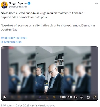Sergio Fajardo llamó a indecisos a ejercer un voto de convicción y rechazó el abstencionismo - crédito @sergio_fajardo/X