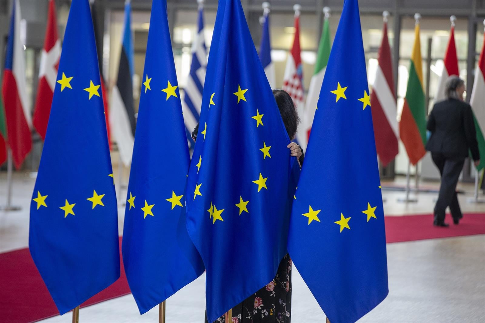 Banderas de la Unión Europea. (Europa Press)