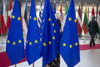 Banderas de la Unión Europea. (Europa Press)