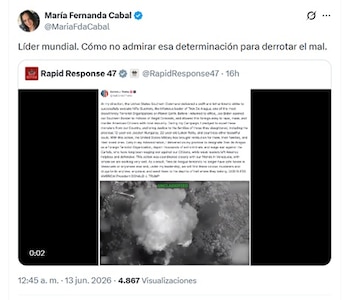 La excongresista María Fernanda Cabal se sumó a las voces de apoyo al presidente Donald Trump - crédito @MariaFdaCabal/X