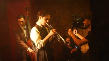 Un instante del rodaje de