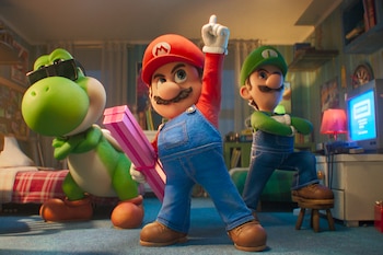 Super Mario Galaxy Movie supera los 446 millones de dólares en taquilla global tras dos semanas de estreno, según Box Office Mojo y The Numbers. (Nintendo and Illumination/Universal Pictures via AP)