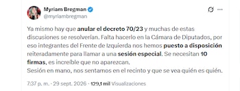 Las declaraciones de Myriam Bregman