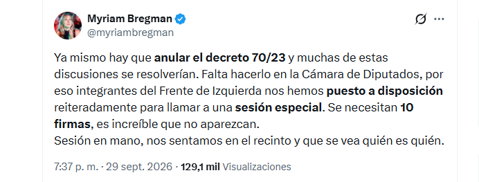 Las declaraciones de Myriam Bregman