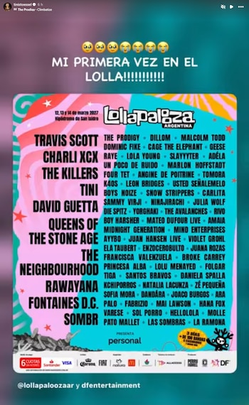 El mensaje de Tini Stoessel tras la revelación del line up de Lollapalooza 2027