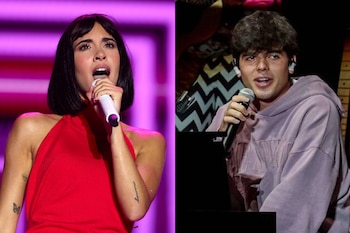 Aitana e Iñigo Quintero cantando 'Si no estás'