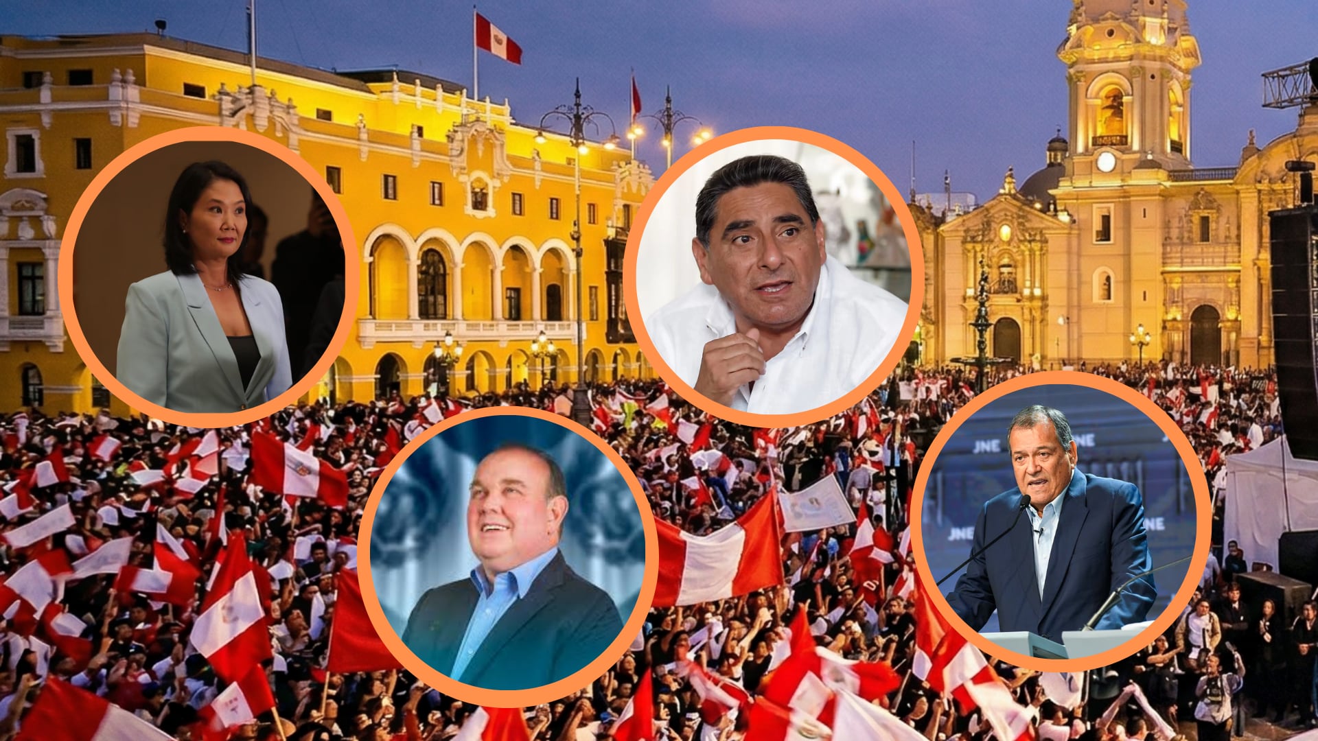 La campaña presidencial en Perú entra en su etapa final con cierres programados en Lima y regiones. (Composición: Infobae)