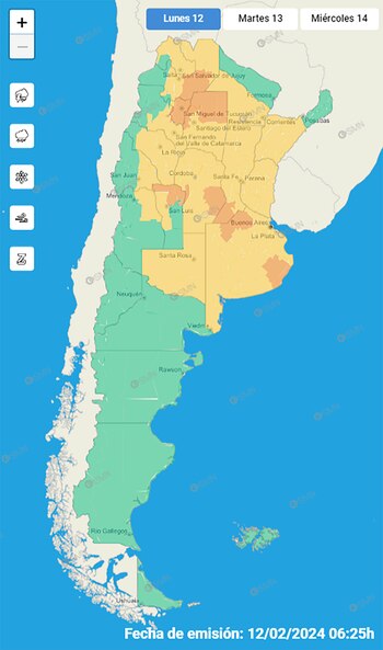 Alerta por tormentas, viento y