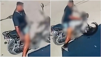 Sujeto exhibe partes íntimas delante