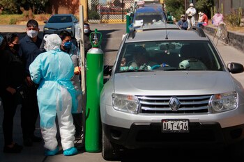 En la imagen, enfermos de