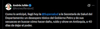 Andrés Julián Rendón - crédito @AndresJRendonC/X